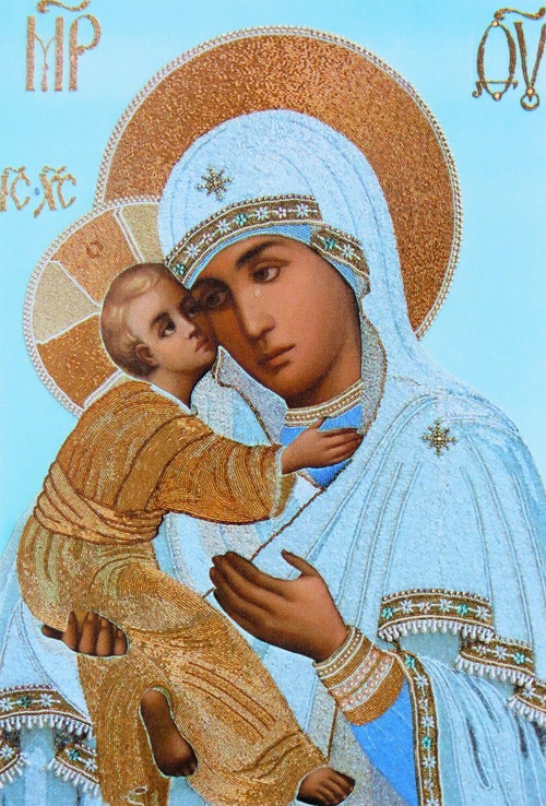 Одна из святынь обители - Владимирская икона Божией матери. Фото 2007 г.