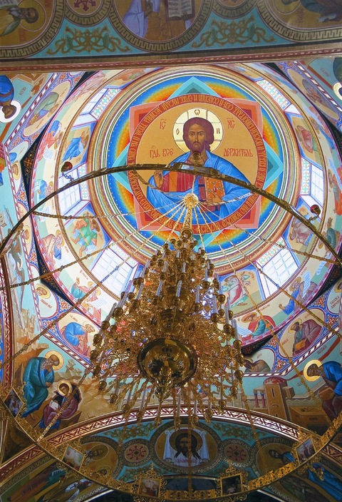 Внутренняя роспись Троицкого собора. Фото 2007 г.