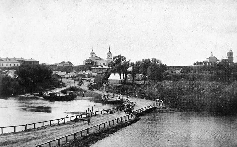 Вид на центральную часть Данкова из-за реки Дон. Фото 1910-х гг.