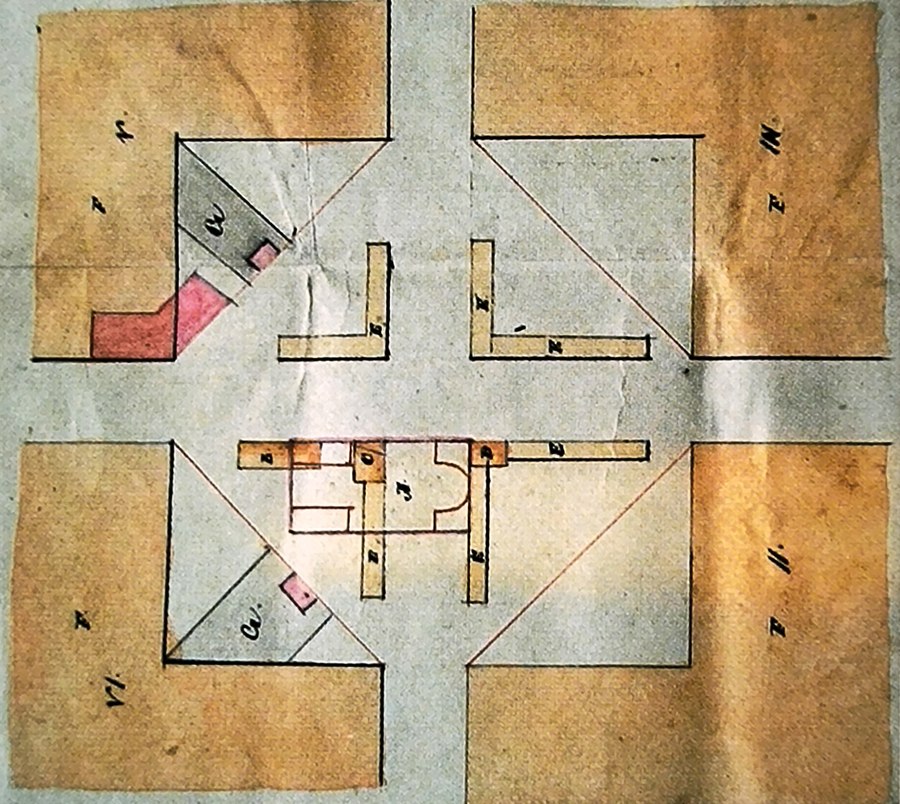 План Хлебной площади г. Данкова, 1858 год
