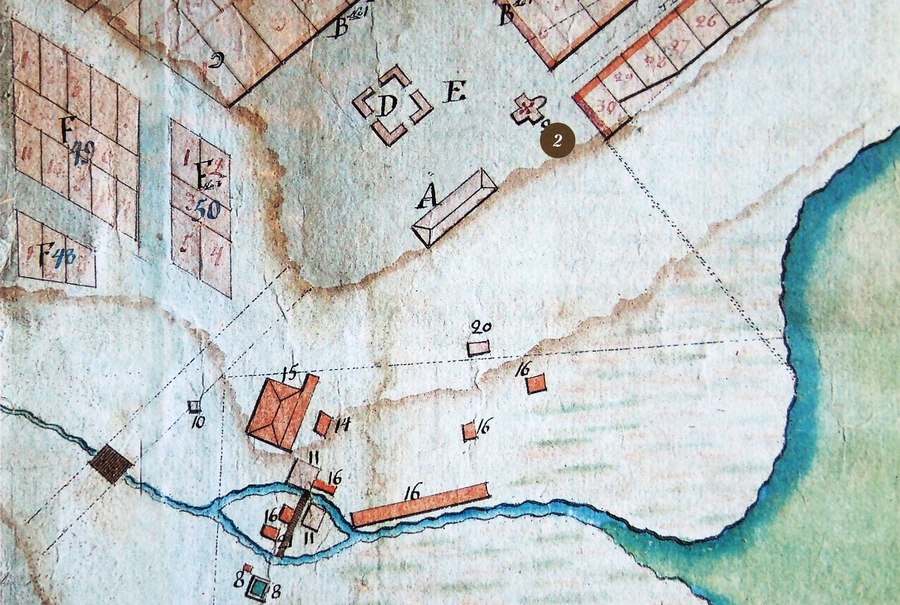 Фрагмент плана центральной части Липецка 1805 года