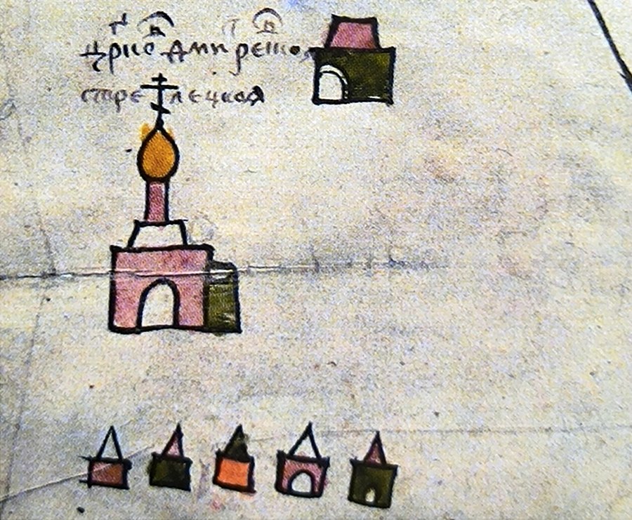 Изображение Димитриевского храма на плане г. Данкова