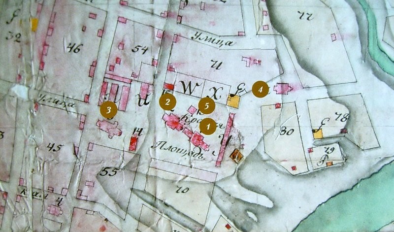 Фрагмент плана города Ельца ок. 1795 года