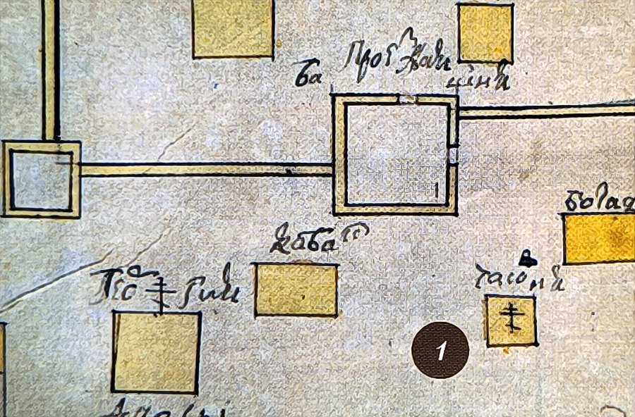 Фрагмент плана г. Данкова около 1722 года