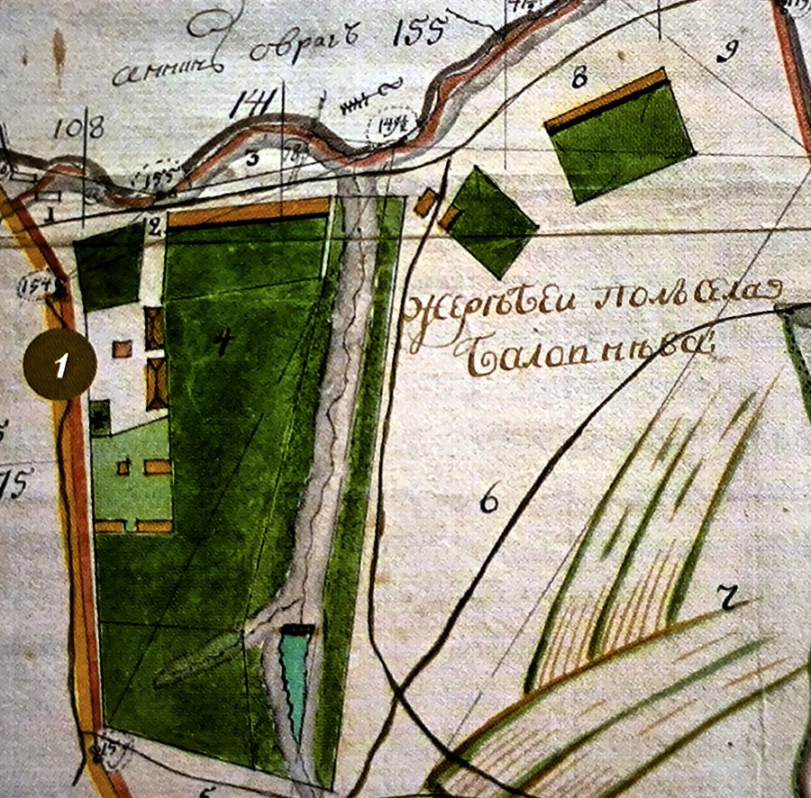 Вознесенская церковь на плане села Баловнево