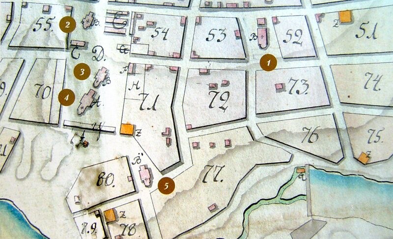 Фрагмент плана города Ельца ок. 1800 года