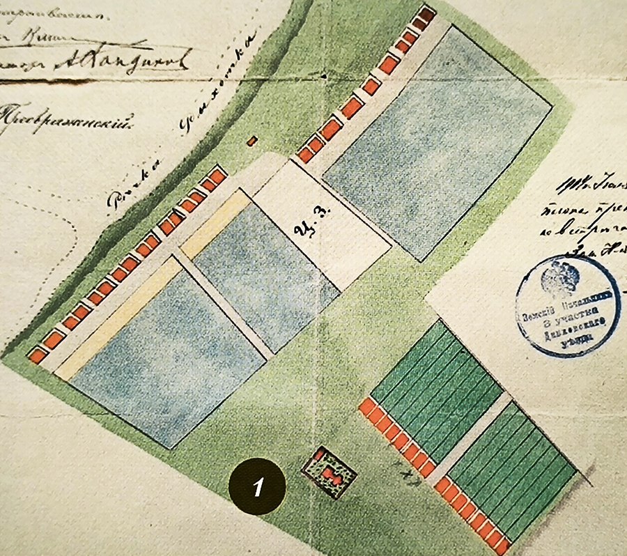 Воскресенская церковь на плане села Воскресенское