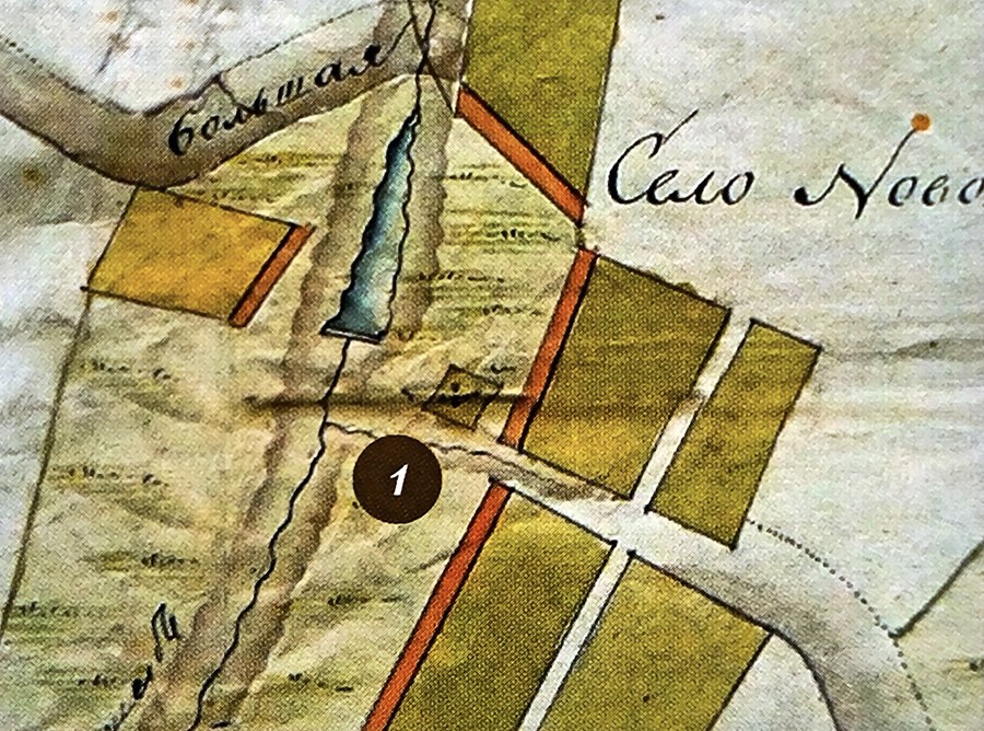 Предтеченский храм на плане села Новоивановское