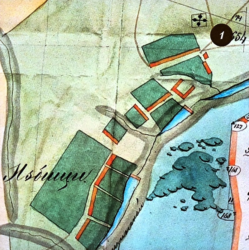 Димитриевский храм на плане села Избищи 1779 года