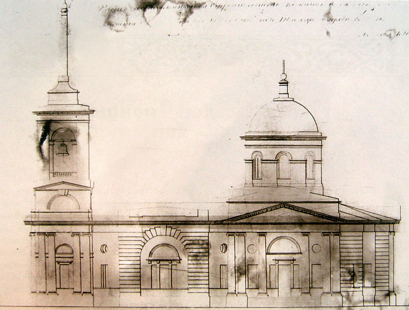 Проект Троицкой церкви 1828 года архитектора Шарлемань