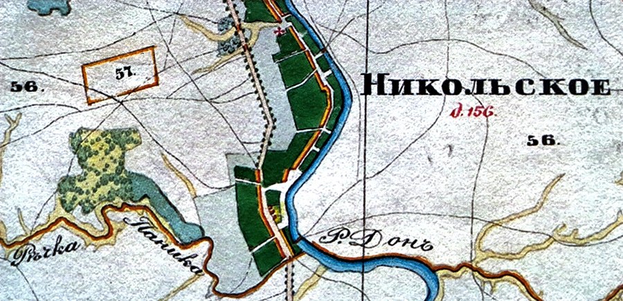 Село Никольское на карте Рязанской губернии