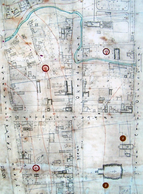 Фрагмент плана Ельца 1931 г. с Иверской церковью