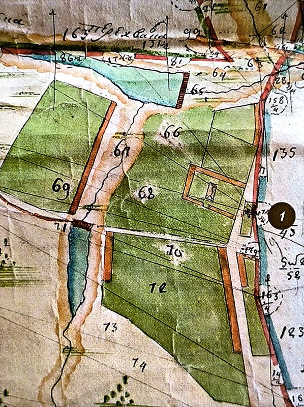 Знаменский храм на плане села Спешнево