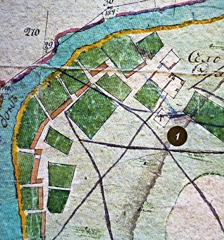 Казанский храм на плане села Богородицкое