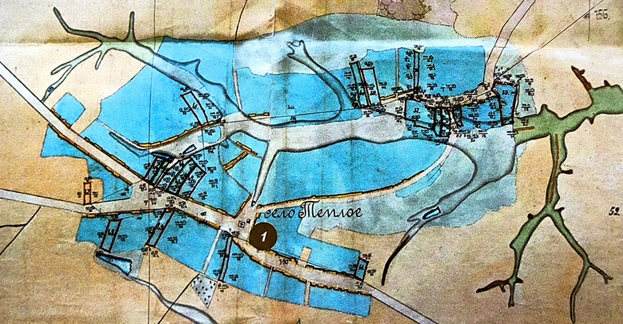 Сретенский храм на плане села Тёплое