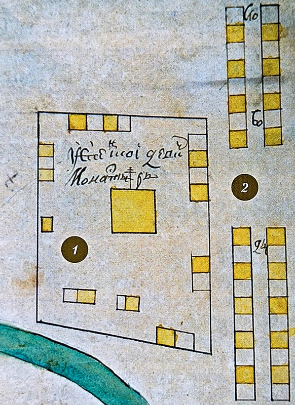 Успенский женский монастырь на плане Данкова