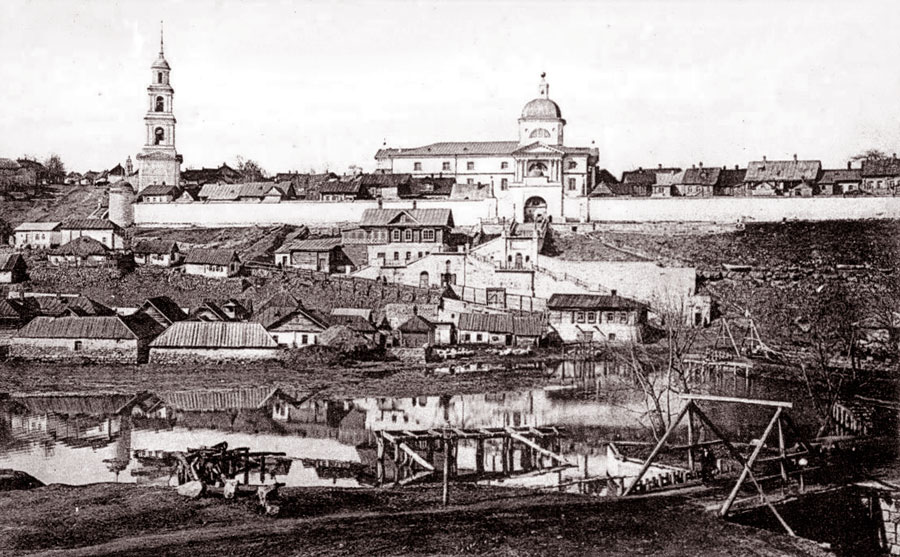 Вид на Знаменский монастырь начала XX века